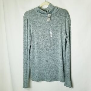 NWT Red by BKE Cozy Mock Neck Sweater Tunic Long Sleeve Teal‎ Grey Knit XLarge